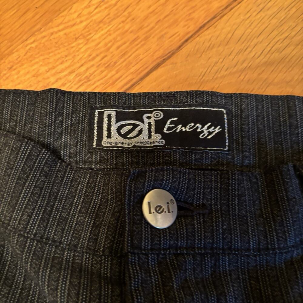 Vintage Y2K L.E.I. Women’s Striped Black Grey Office Work Pants 10 11 12 Clean L